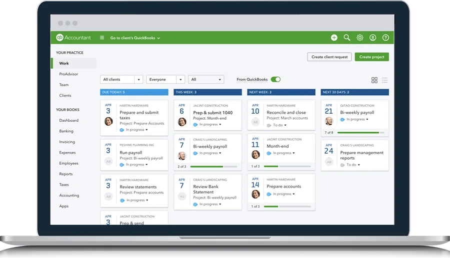 Laptop with quickbooks site displayed