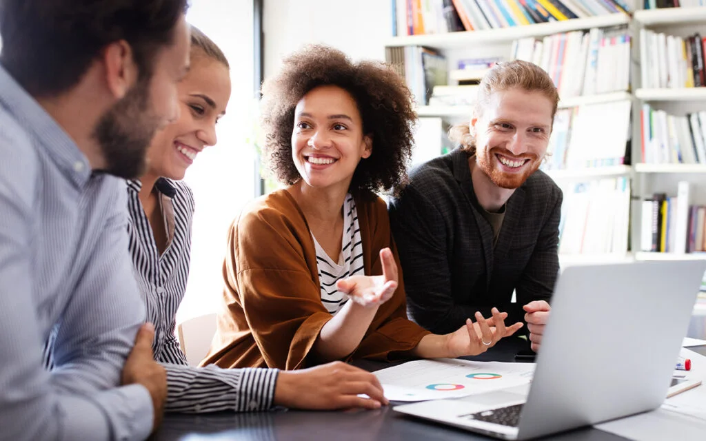 group of employees in a meeting